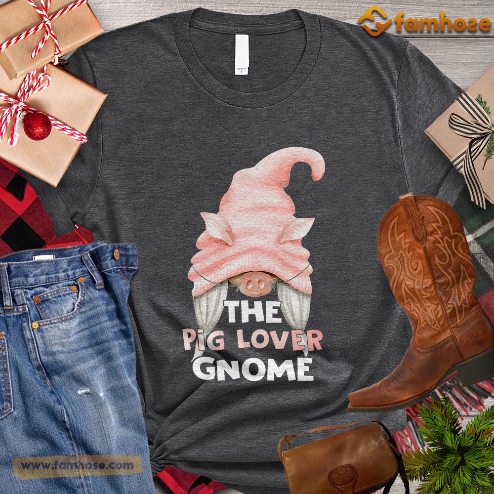 Christmas Pig T-shirt, The Pig Lover Gnome Christmas Gift Pig Lovers, Pig Farm, Pig Tees