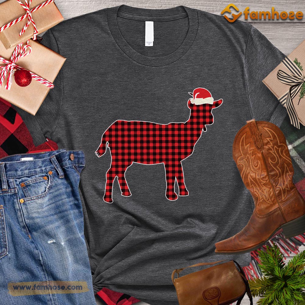 Christmas Goat T-shirt, Goat Santa Hat Gift For Goat Lovers, Goat Farm, Goat Tees