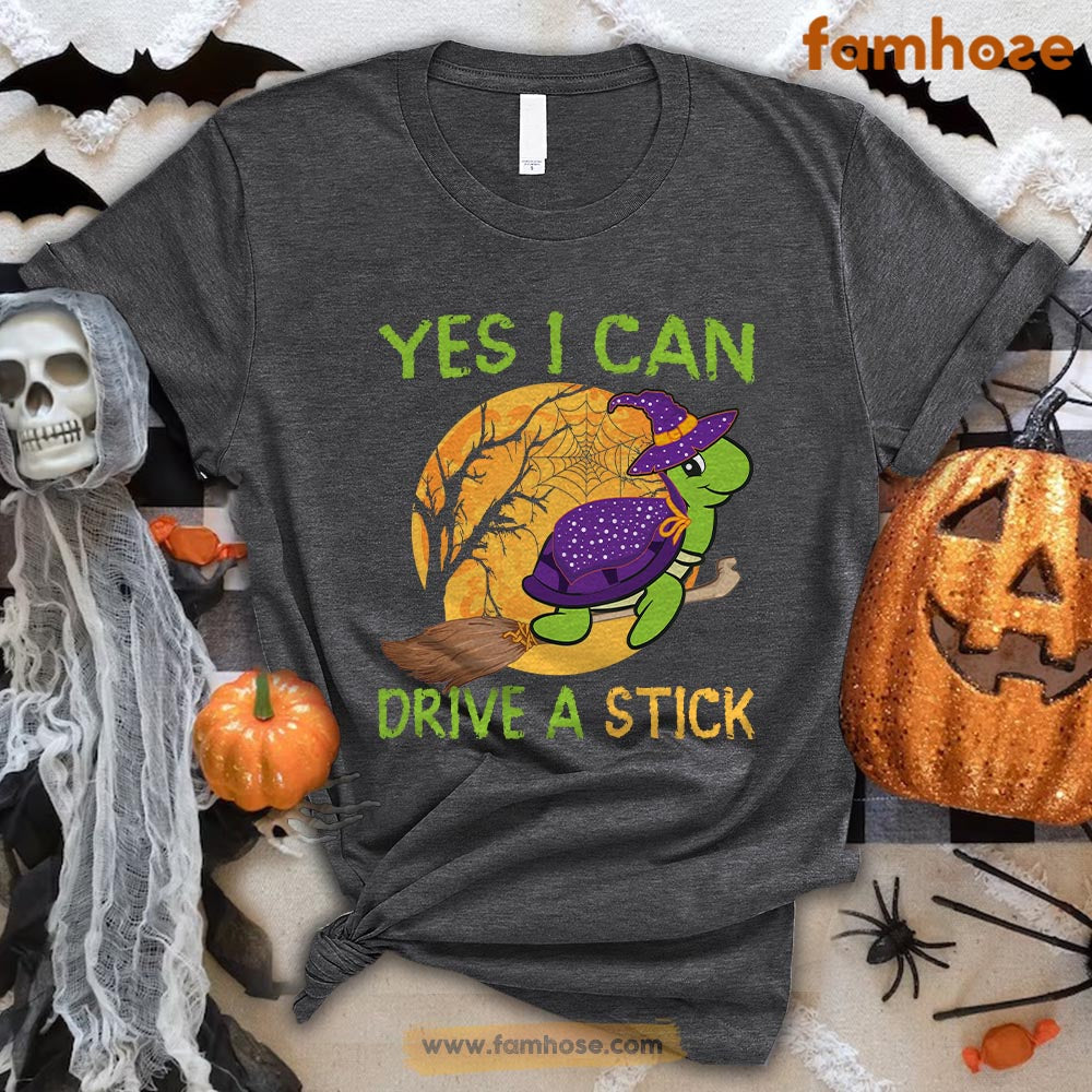 Funny Turtle Halloween T-shirt, Yes I Can Drive A Stick Halloween Gift For Turtle Lovers, Turtle Owners