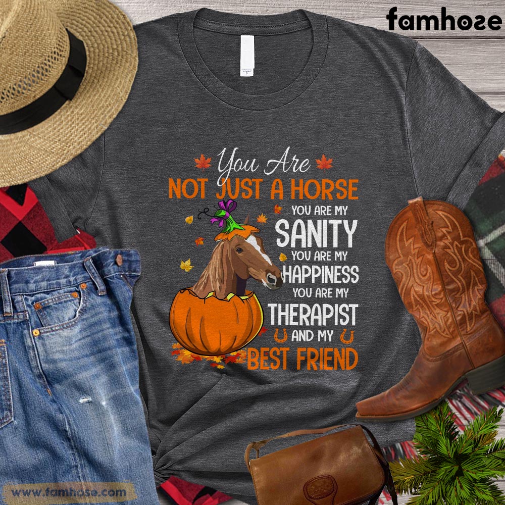 Thanksgiving Horse T-shirt, You Are Not Just A Horse He Is My Sanity And My Best Friend Thanksgiving Gift For Horse Lovers, Horse Riders, Equestrians