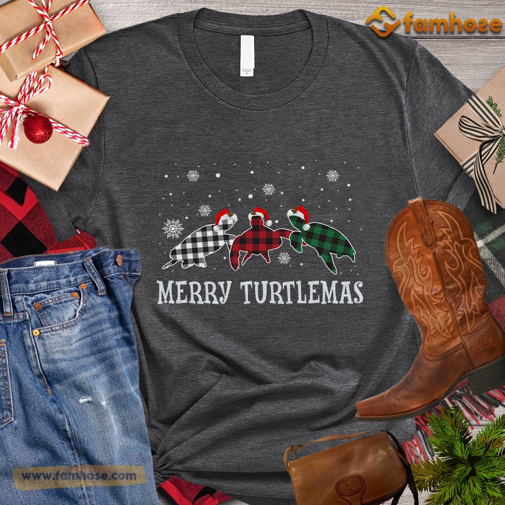 Christmas Turtle T-shirt, Merry Turtlemas Christmas Gift For Turtle Lovers, Turtle Owners, Turtle Tees