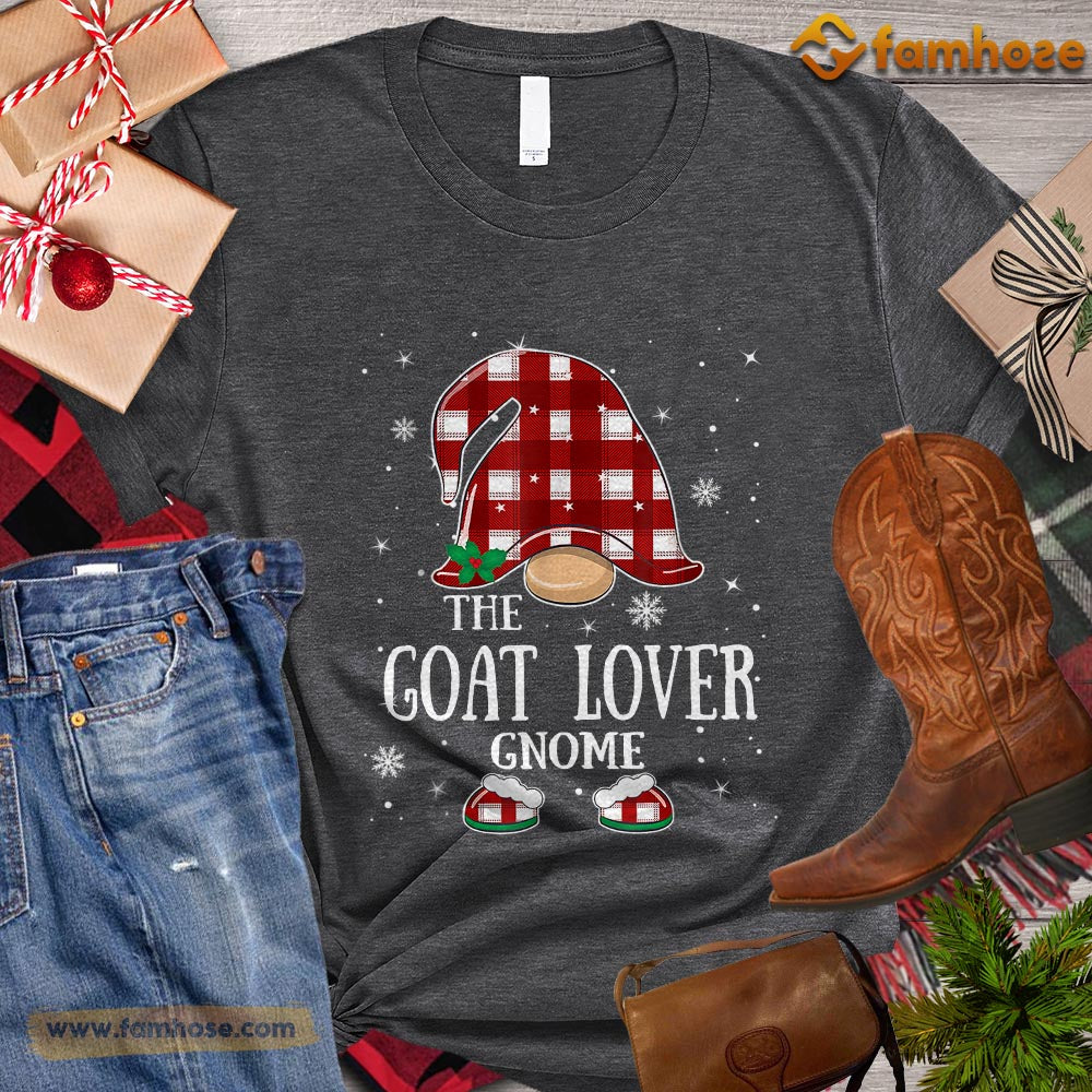 Christmas Goat T-shirt, The Goat Lover Gnome Christmas Gift For Goat Lovers, Goat Farm, Goat Tees