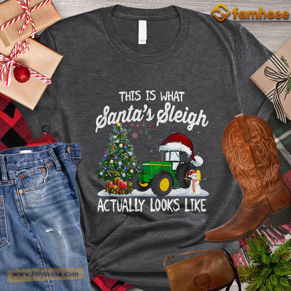 Christmas Tractor T-shirt, This Is What Santa's Sleigh Look Like Christmas Gift For Tractor Lovers, Tractor Farm, Tractor Tees