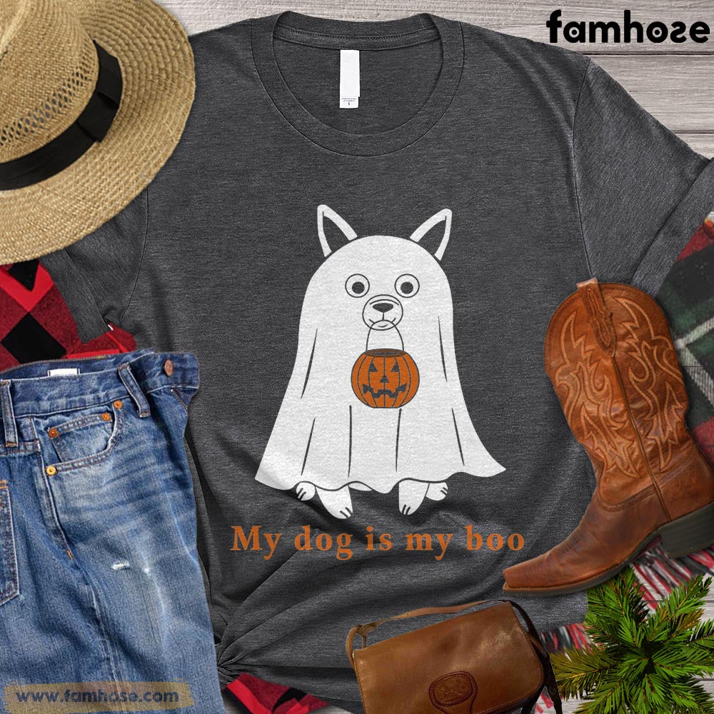 Halloween Dog T-shirt, My Dog Is My Boo Gift For Dog Lovers, Dog Owners, Dog Tees