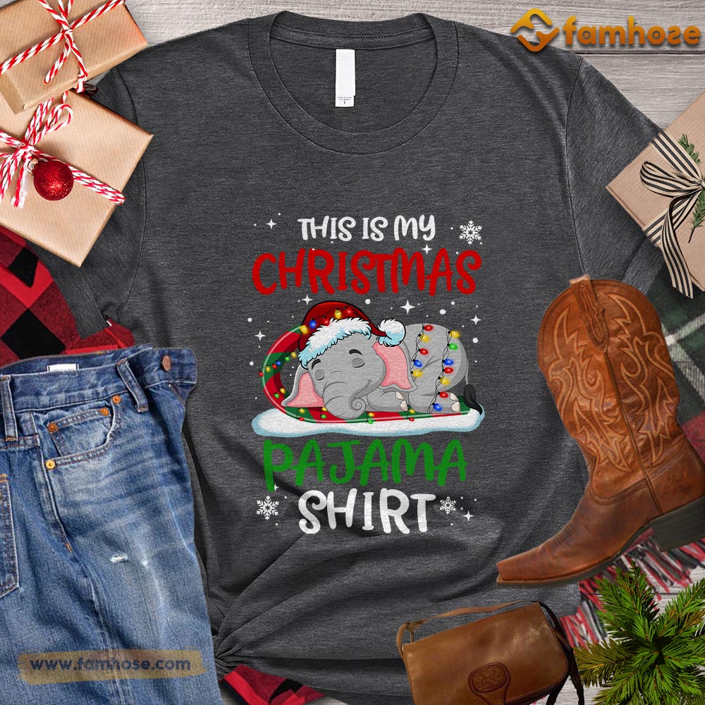 Christmas Elephant T-shirt, This Is My Christmas Pajama Shirt Gift For Elephant Lovers, Elephant Tees