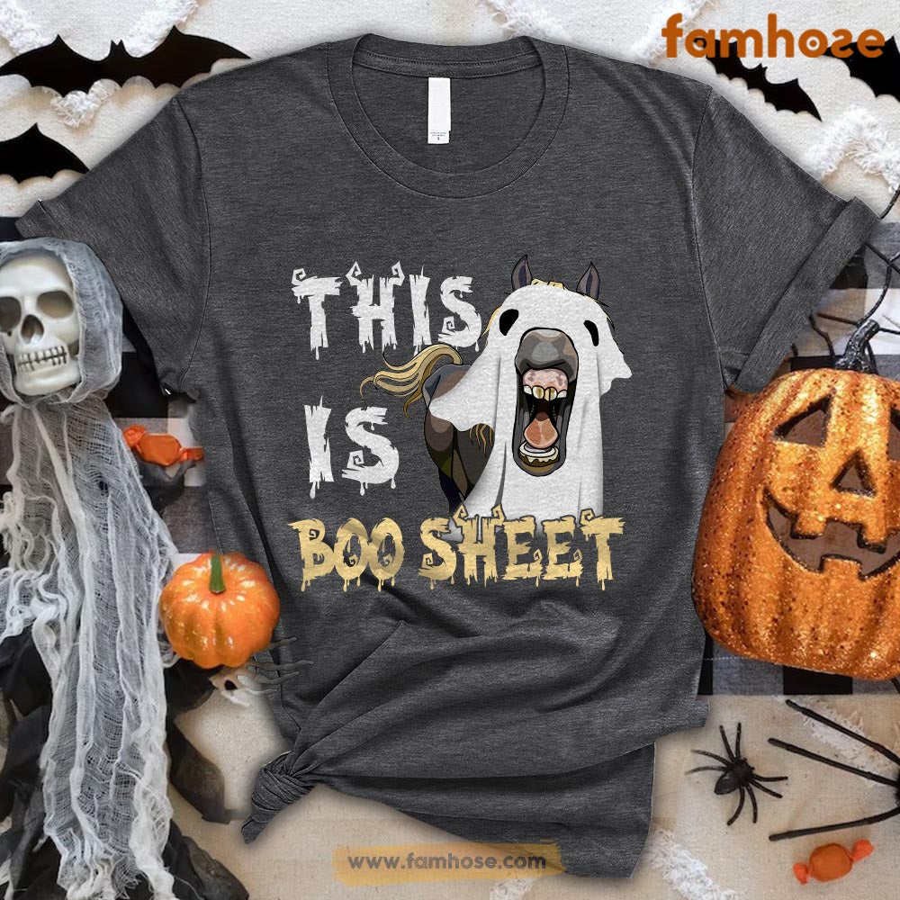 Funny Halloween Horse T-shirt,This Is Boo Sheet Halloween Gift For Horse Lovers, Horse Riders, Equestrians