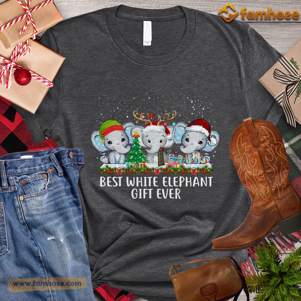 Christmas Elephant T-shirt, Best White Elephant Gift Ever Christmas Gift For Elephant Lovers, Elephant Tees