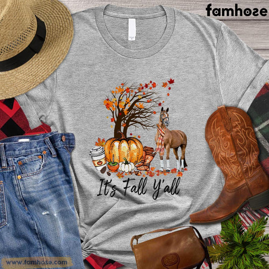 Thanksgiving Horse T-shirt, It's Fall Yall Thanksgiving Gift For Horse Lovers, Horse Riders, Equestrians