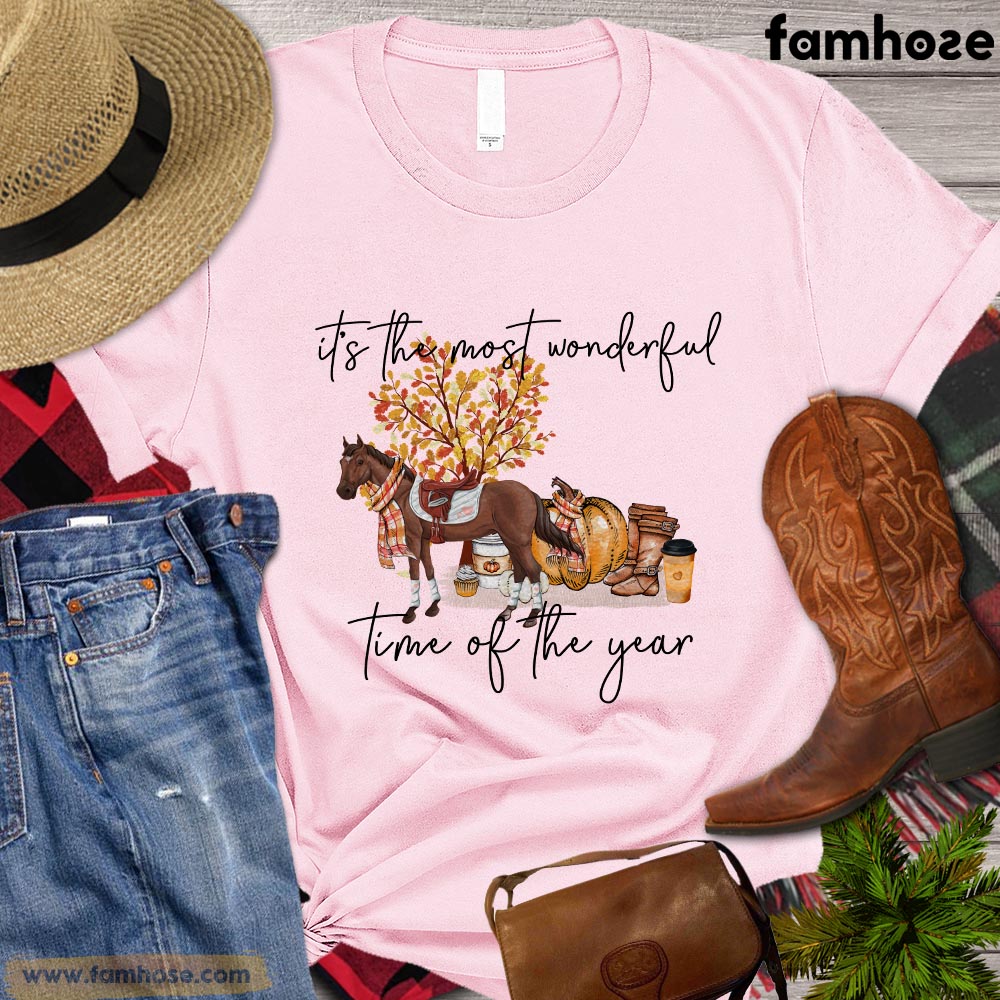 Cute Thanksgiving Horse T-shirt, It's The Most Wonderful World Time Of The Year Thanksgiving Gift For Horse Lovers, Horse Riders, Equestrians