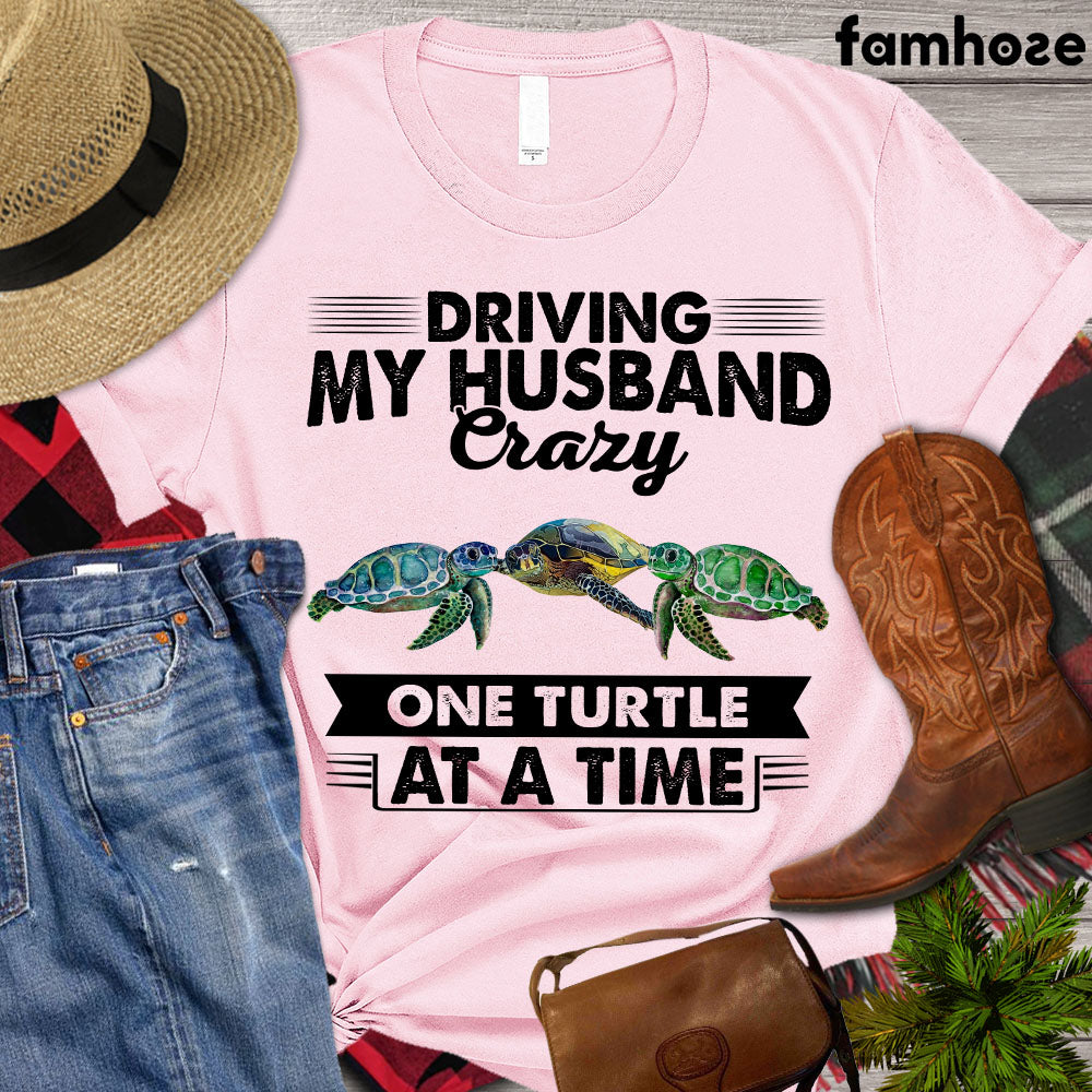 Turtle T-shirt, Driving My Husband Turtle Lovers Gift, Turtle Tees