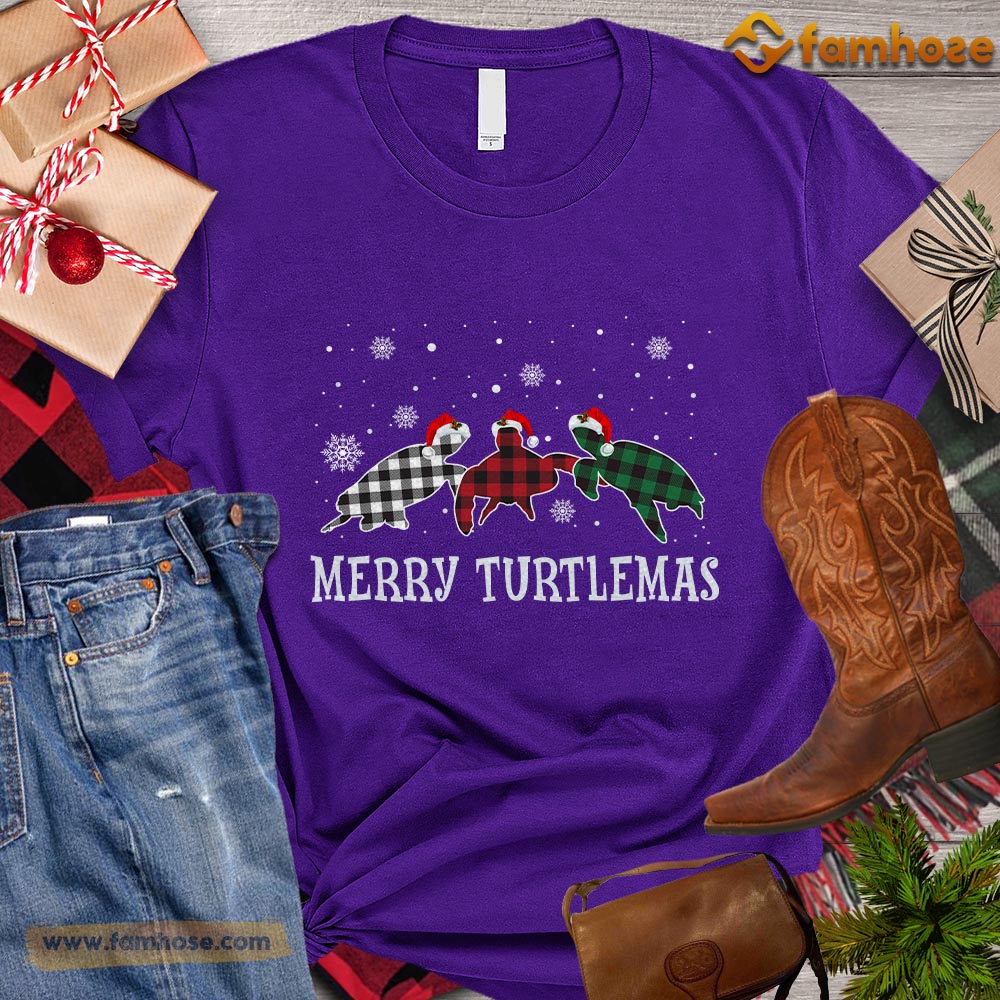 Christmas Turtle T-shirt, Merry Turtlemas Christmas Gift For Turtle Lovers, Turtle Owners, Turtle Tees