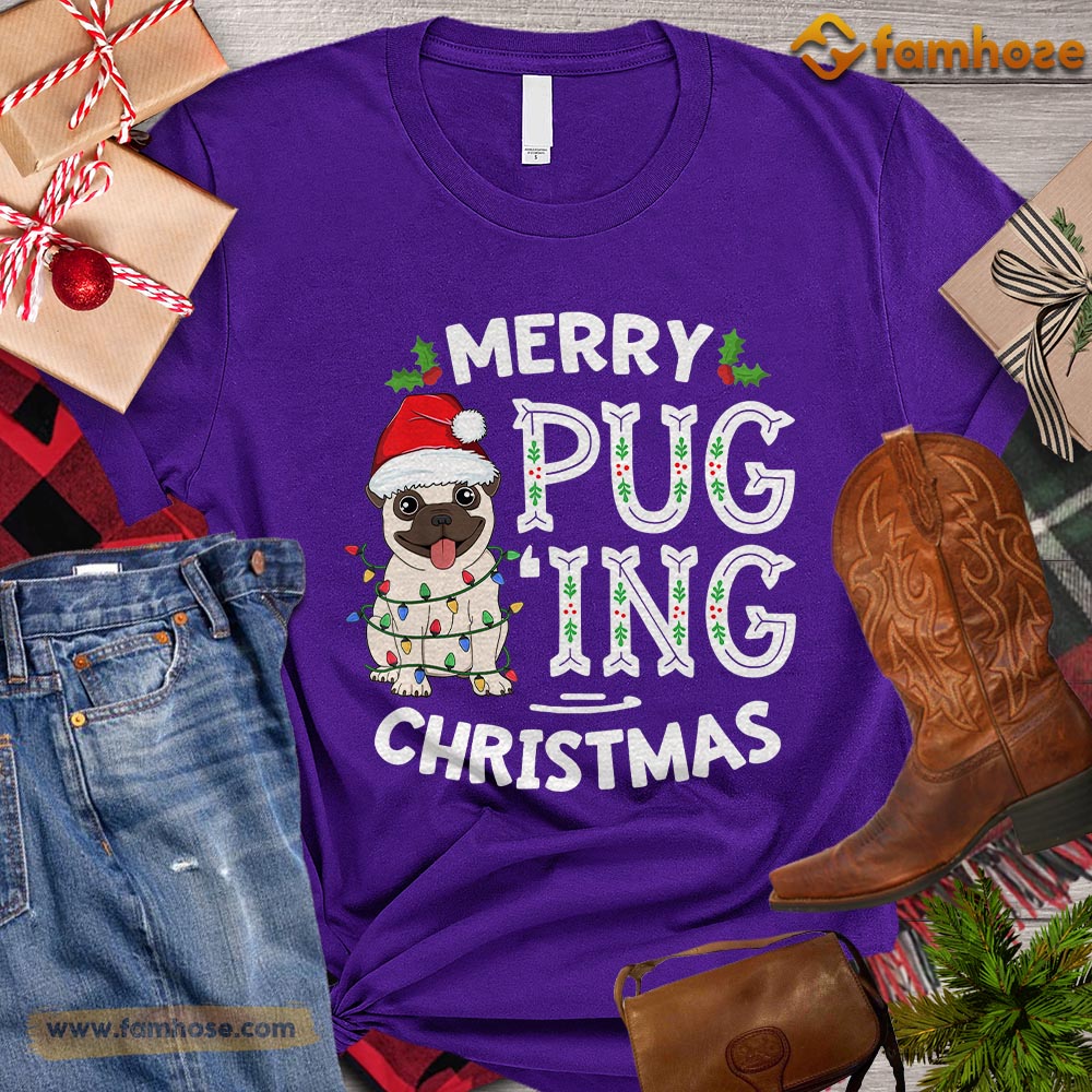 Christmas Dog T-shirt, Merry Pug Ing Christmas Gift For Dog Lovers, Dog Owners, Dog Tees