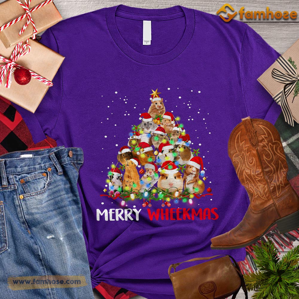 Christmas Guineapig T-shirt, Merry Wheekmas Arrange Christmas Tree Christmas Gift For Guineapig Lovers, Guineapig Owners