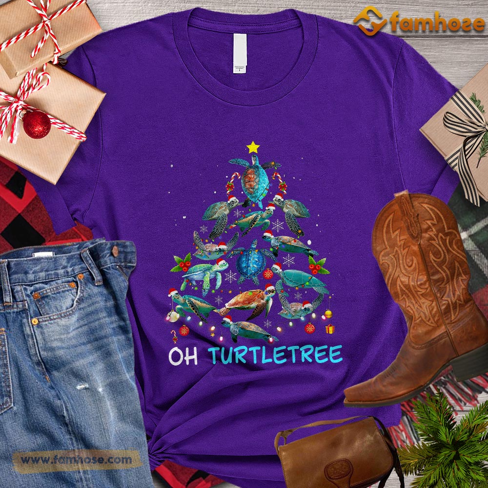 Christmas Turtle T-shirt, Oh Turtletree Turtles Arrange Christmas Tree Christmas Gift For Turtle Lovers, Turtle Owners