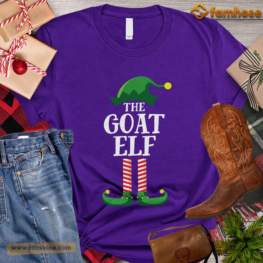 Christmas Goat T-shirt, The Goat ELF Gift For Goat Lovers, Goat Farm, Goat Tees