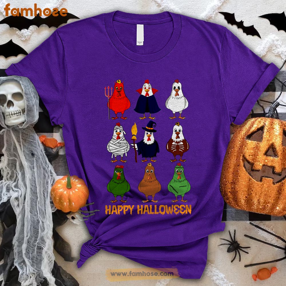 Chicken Halloween T-shirt, Happy Halloween Gift For Chicken Lovers, Chicken Farmers