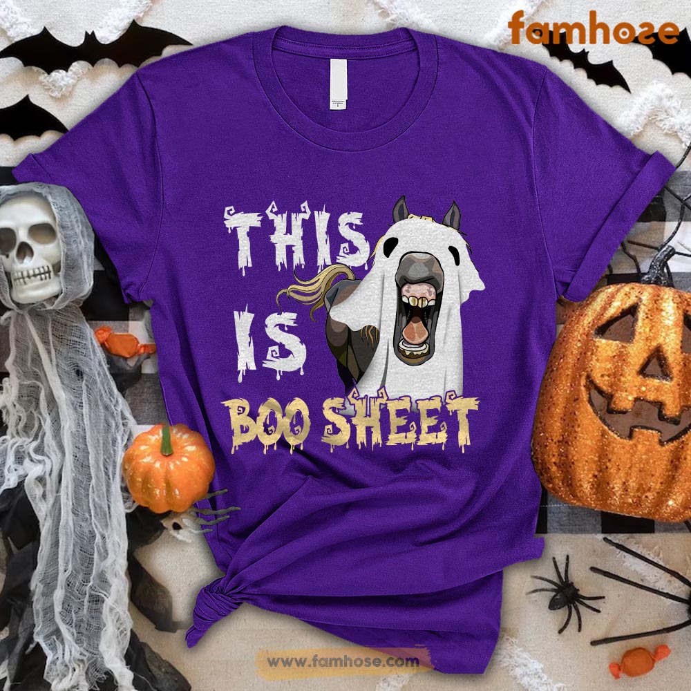 Funny Halloween Horse T-shirt,This Is Boo Sheet Halloween Gift For Horse Lovers, Horse Riders, Equestrians