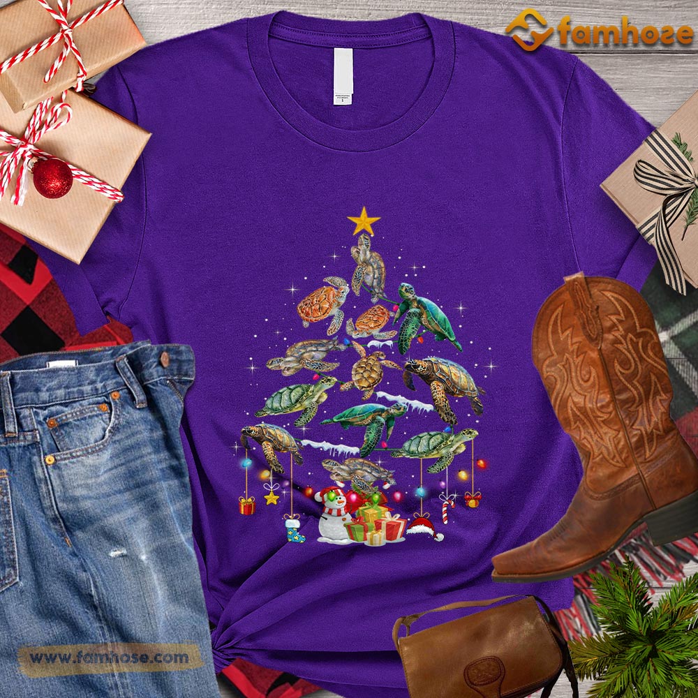 Christmas Turtle T-shirt, Turtles Arrange Christmas Tree Christmas Gift For Turtle Lovers, Turtle Owners