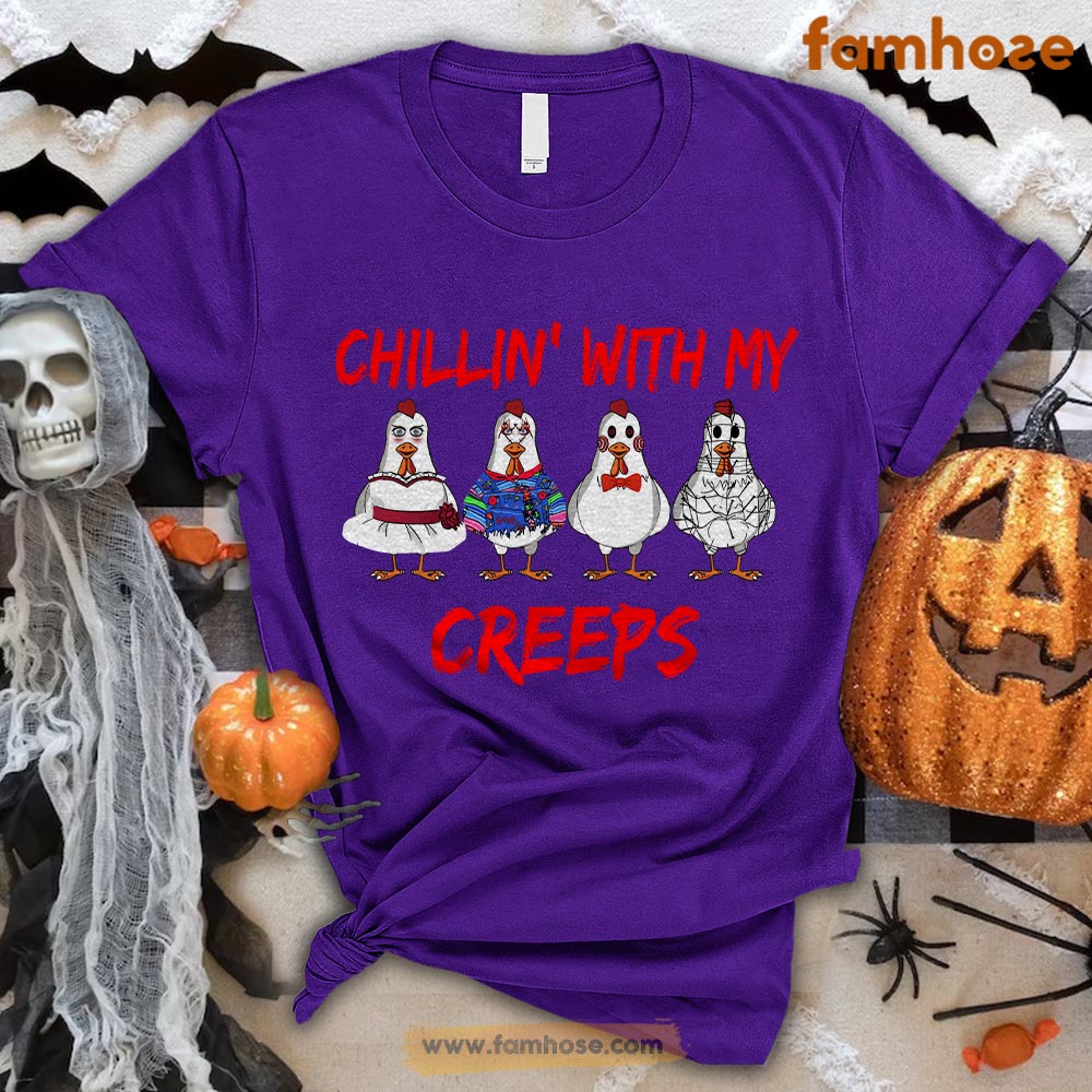 Shirt, outlet Funny Halloween Shirt, Creepy Halloween Shirt, Chillin With My Creeps Shirt