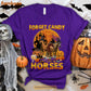 Funny Horse Halloween T-shirt, Forget Candy Gives Me Horses Halloween Gift For Horse Lovers, Horse Riders, Equestrians