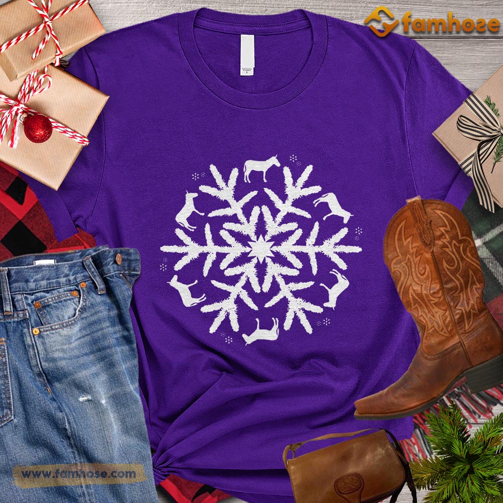 Christmas Donkey T-shirt, Donkeys Arrange Snowflake Christmas Gift For Donkey Lovers, Donkey Farm, Donkey Tees