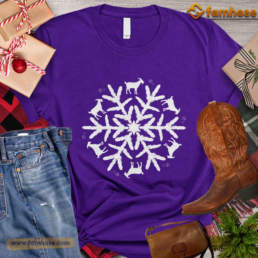 Christmas Goat T-shirt, Goats Arrange Snowflake Christmas Gift For Goat Lovers, Goat Farm, Goat Tees