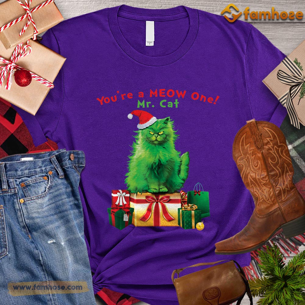 Cool Christmas Cat T-shirt, You'ra Meow One Gift For Cat Lovers, Cat Owners, Cat Tees