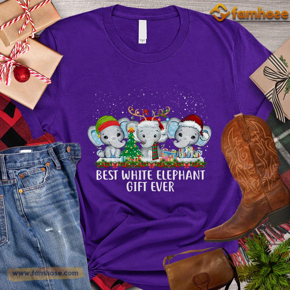 Christmas Elephant T-shirt, Best White Elephant Gift Ever Christmas Gift For Elephant Lovers, Elephant Tees