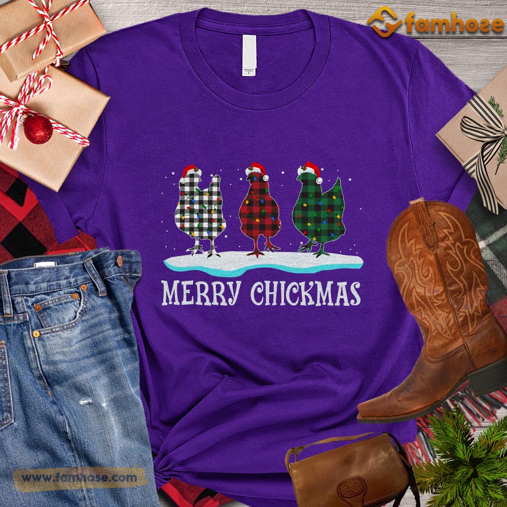 Christmas Chicken T-shirt, Merry Chickmas ELF Santa Christmas Gift For Chicken Lovers, Chicken Farm, Chicken Tees