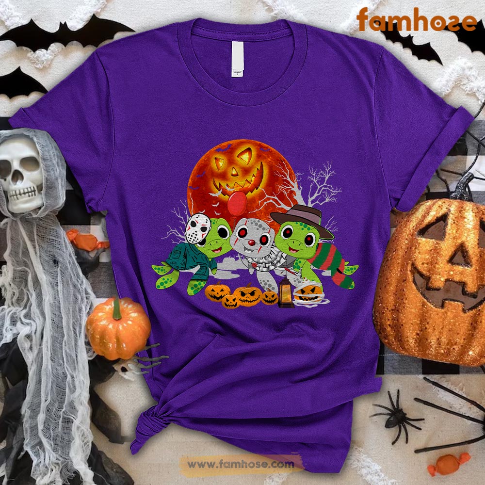 Turtle Halloween T-shirt, Horror Movies Character Costume Halloween Gift For Turtle Lovers, Turtle Owners