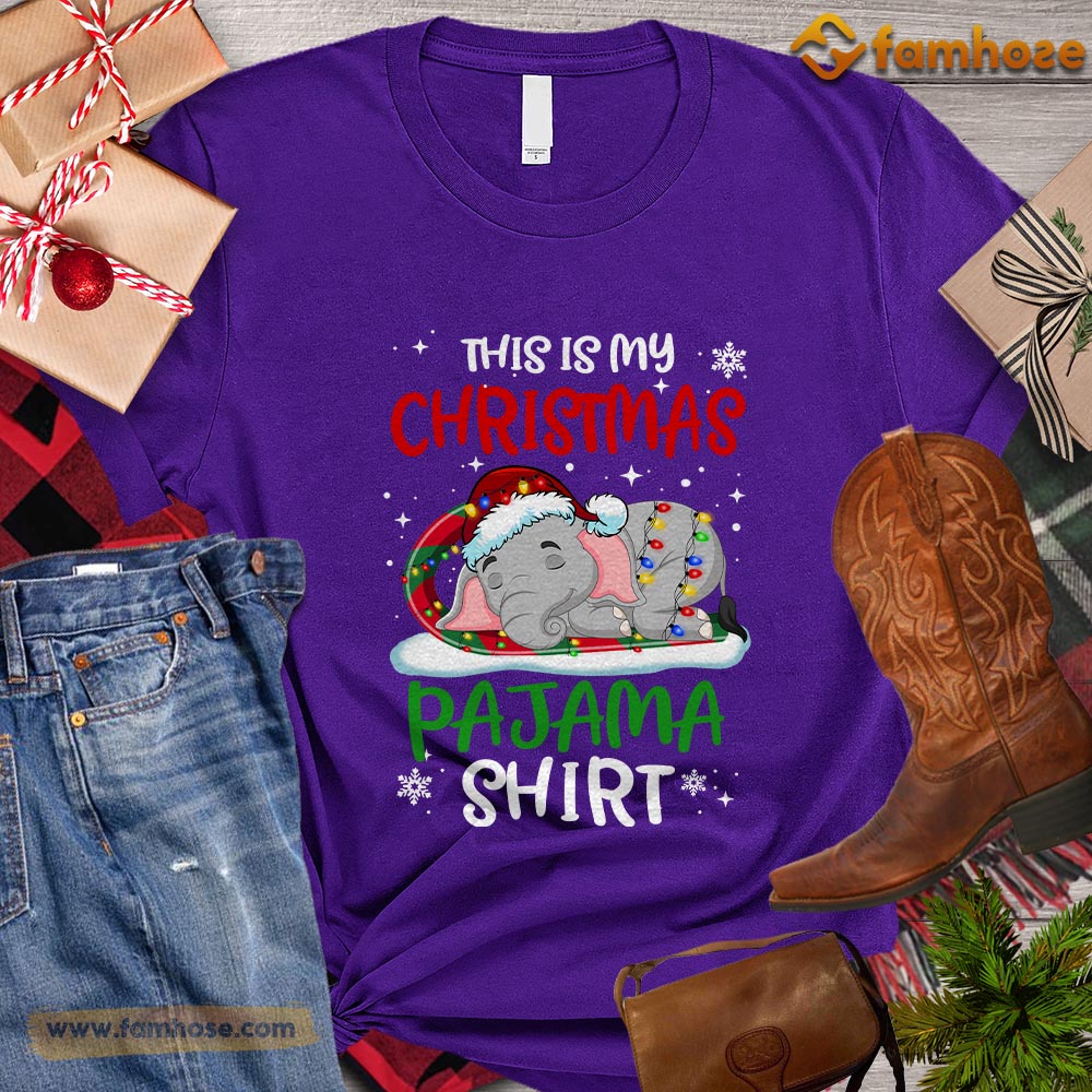 Christmas Elephant T-shirt, This Is My Christmas Pajama Shirt Gift For Elephant Lovers, Elephant Tees