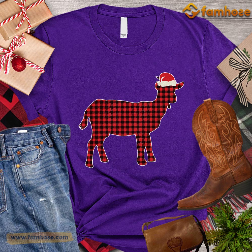 Christmas Goat T-shirt, Goat Santa Hat Gift For Goat Lovers, Goat Farm, Goat Tees