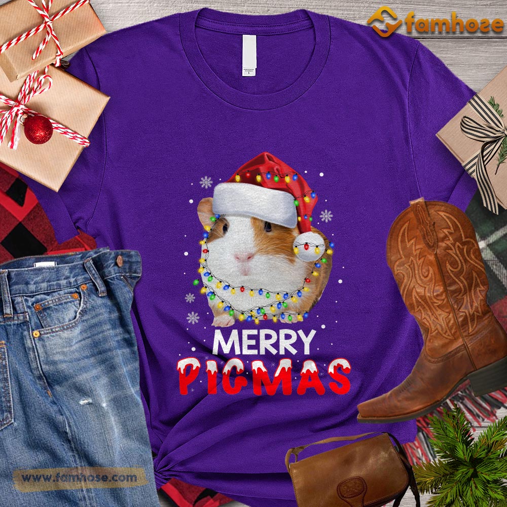 Christmas Guineapig T-shirt, Merry Pigmas Christmas Gift For Guineapig Lovers. Guineapig Owners