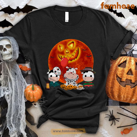 Cow Halloween T-shirt, Horror Movies Character Halloween Gift For Cow Lovers, Cow Farmer