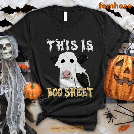 Cow Halloween T-shirt, This Is Boo Sheet Cow Costume Halloween Gift For Cow Lovers, Cow Farmer