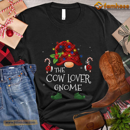 Cute Christmas Cow T-shirt, The Cow Lover Gnome Christmas Gift For Cow Lovers, Cow Farm, Cow Tees