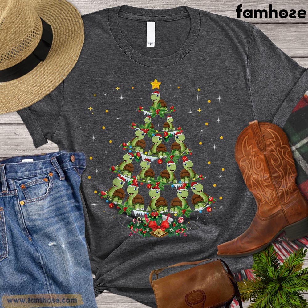 Christmas Turtle T-shirt, Christmas Tree Turtle Shirt, Gift For Turtle Lovers, Turle Tees