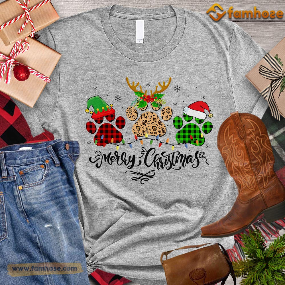 Christmas Dog T-shirt, Merry Christmas Dogshoe ELF Reindeer Gift For Dog Lovers, Dog Owners, Dog Tees