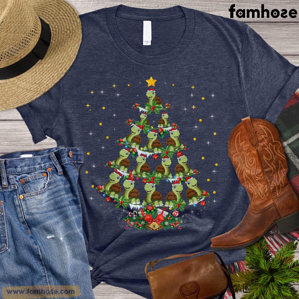 Christmas Turtle T-shirt, Christmas Tree Turtle Shirt, Gift For Turtle Lovers, Turle Tees