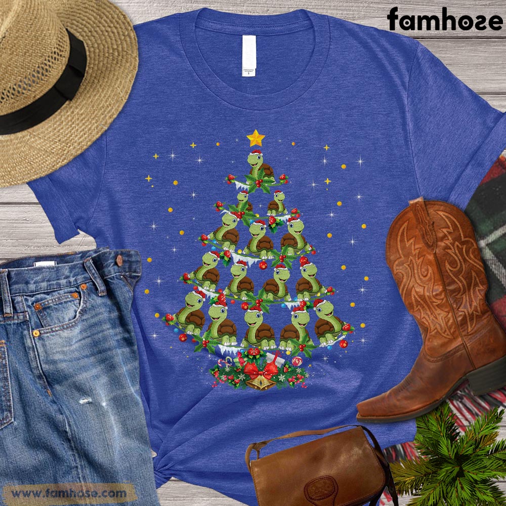 Christmas Turtle T-shirt, Christmas Tree Turtle Shirt, Gift For Turtle Lovers, Turle Tees