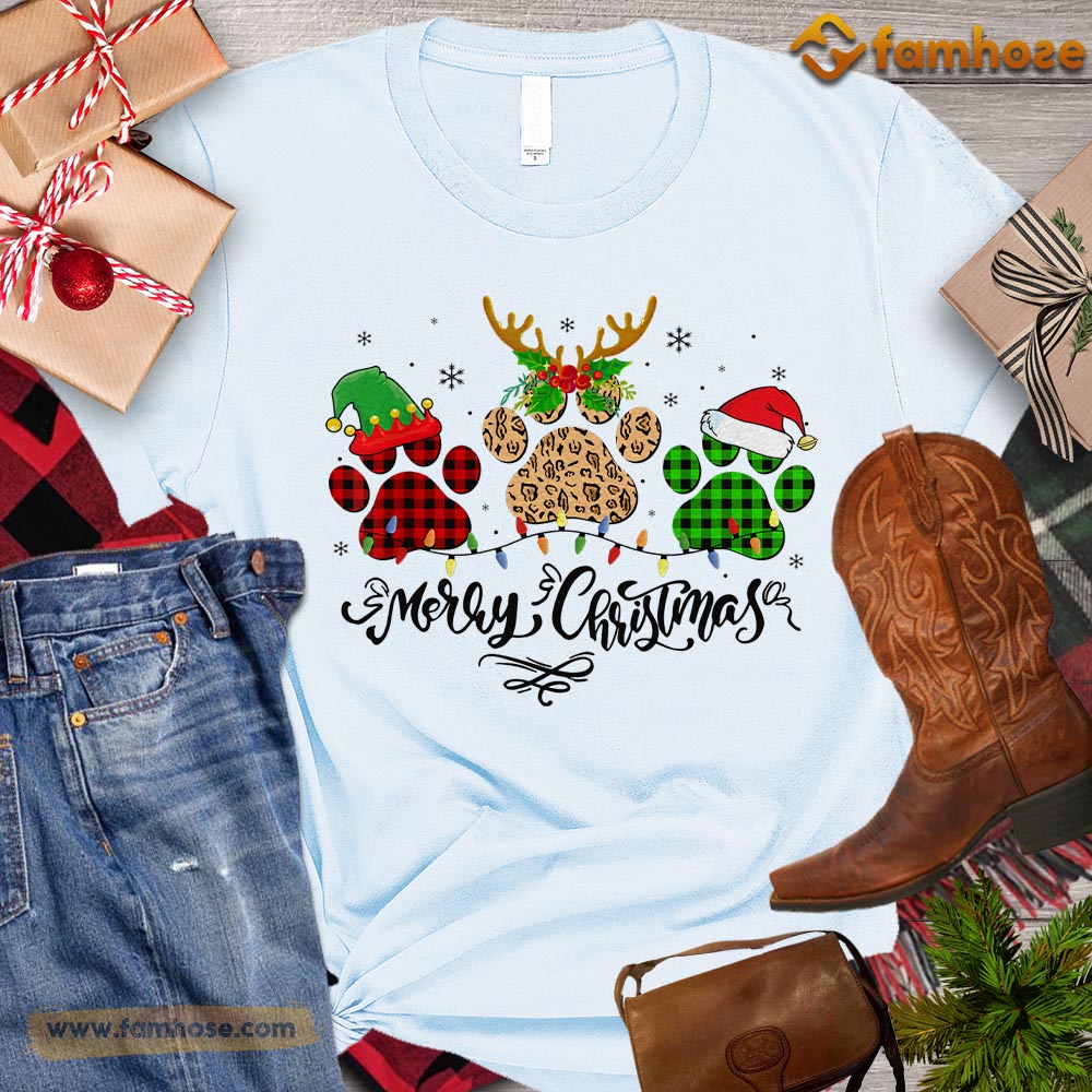 Christmas Dog T-shirt, Merry Christmas Dogshoe ELF Reindeer Gift For Dog Lovers, Dog Owners, Dog Tees