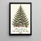 Cozy Christmas Tree Canvas Painting, All Is Calm In A Wild World On This Day Wall Art Decor, Xmas Quote Poster Gift