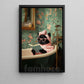 Funny Cat Canvas Painting, The Glamorous Kitty Wall Art Decor, Poster Gift For Cat Lovers
