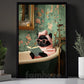 Funny Cat Canvas Painting, The Glamorous Kitty Wall Art Decor, Poster Gift For Cat Lovers
