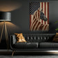July 4th Horse USA Flag Canvas Painting, Spirit Of America Horse Wall Art Decor, Independence Day Poster Gift For Horse Lover