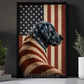 July 4th Labrador Retriever Dog USA Flag Canvas Painting, Stars Stripes And Loyalty Wall Art Decor, Independence Day Poster Gift For Labrador Retriever Lover