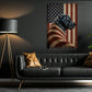 July 4th Labrador Retriever Dog USA Flag Canvas Painting, Stars Stripes And Loyalty Wall Art Decor, Independence Day Poster Gift For Labrador Retriever Lover
