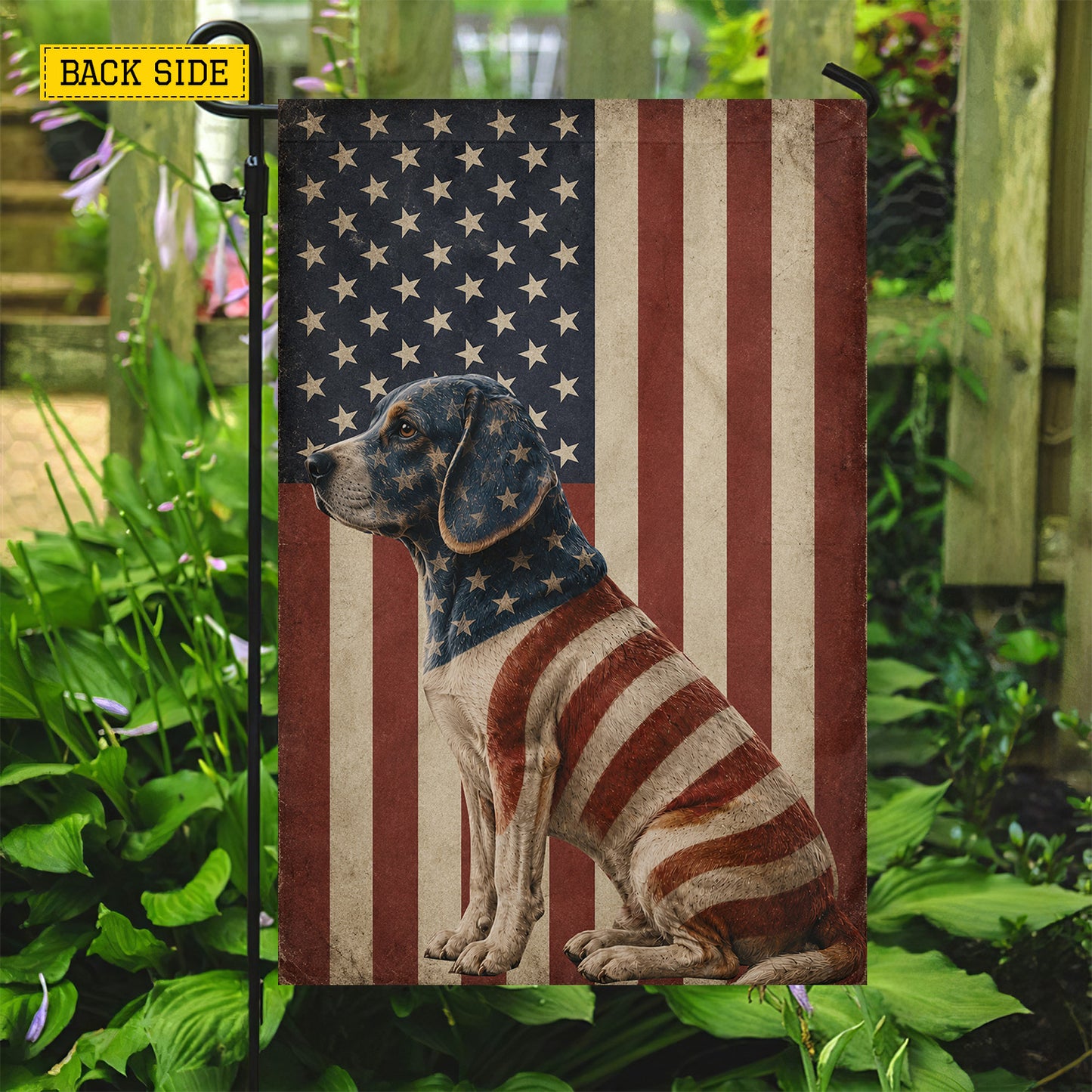 July 4th Beagle Dog USA Garden Flag & House Flag, Stars Stripes And Beagle Spirit Outdoor Decor, Independence Day Yard Flag Gift For Beagle Lover
