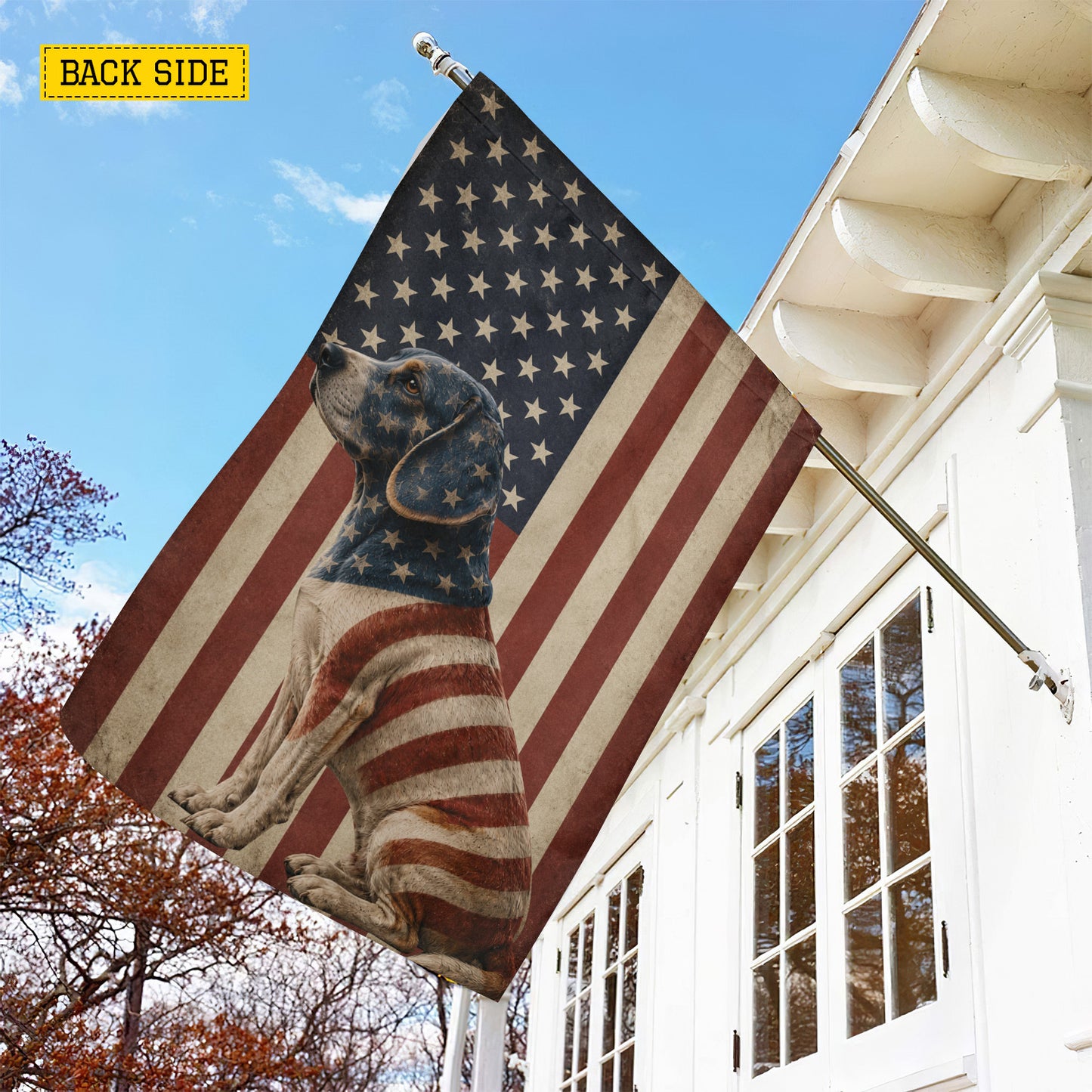 July 4th Beagle Dog USA Garden Flag & House Flag, Stars Stripes And Beagle Spirit Outdoor Decor, Independence Day Yard Flag Gift For Beagle Lover