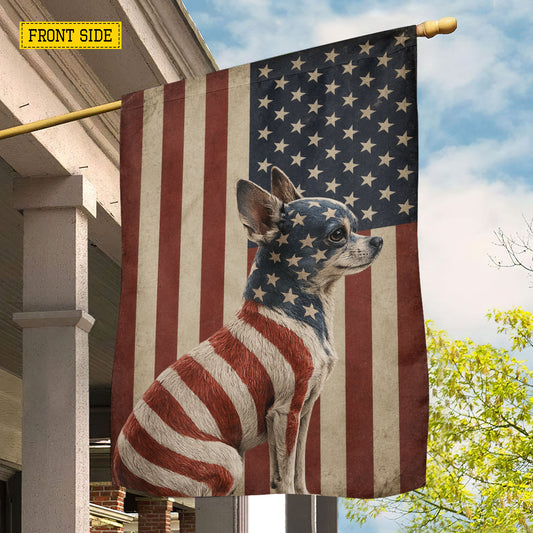 July 4th Chihuahua Dog USA Garden Flag & House Flag, Stars Stripes And Chihuahua Pride Outdoor Decor, Independence Day Yard Flag Gift For Chihuahua Lover